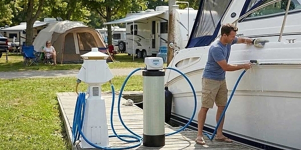 Benefits of Using a Portable Water Softener at the Marina or Campsite