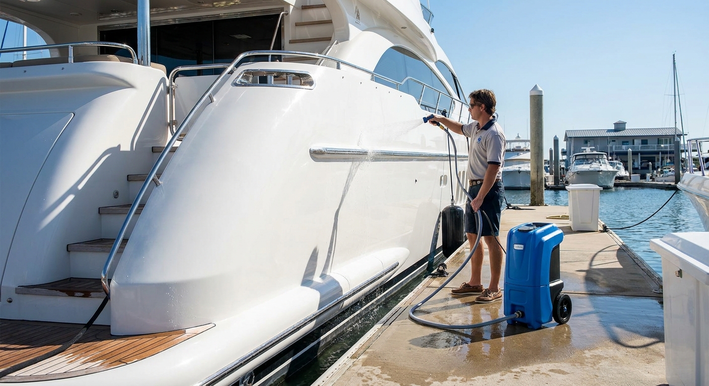 Can a Portable Water Softener Make Yacht Cleaning Easier?