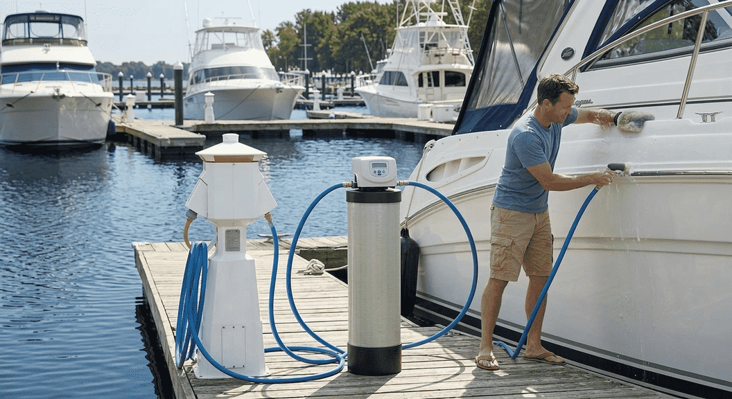 Benefits of Using a Portable Water Softener at the Marina or Campsite